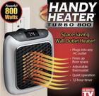 Small Portable Wall Plug Electric Heater Heating Device With Remote Control 800w