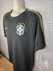 Cbf Brazil Soccer Futbol Jersey Large Green Yellow Nike Dri-fit Authentic