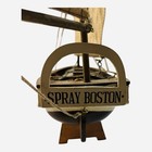 Vintage Spray Boston Wood Model Sailing Ship  Fabric Sails  19   x17   