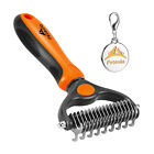Peteola - Pet Grooming Brush - 2 Sided Undercoat Rake For Cats   Dogs - New