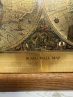 Gold Foiled Blaeu Piscator Wall Map  the New World  Framed   Matte Vintage 23x19