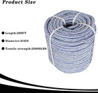 3 4 X 200ft  High Force Braided Polyester Arborist Tree Rope  24 Strand Bull Rop