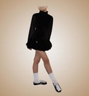 Black Irish Dance Dress - Velvet  Body With Mesh Sleeves - New - Feis Dress