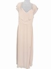 Birdy Grey Jane Bridesmaid Dress Taupe 2x Nwt Ruffle Flutter Sleeve Maxi Slit