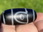 Rare Antique Tibetan Glass 2 Eye Dzi Bead - Estimated To Be Over 100 Years Old 