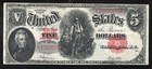 1907  5 Legal Tender Woodchopper Fr 91  30056j