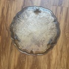 Vintage Pewter Or Silver Plate Footed Serving Tray 16 In  Holiday Dinner Party