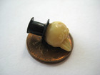 Vintage Celluloid Halloween Skull   Top Hat Charm Cracker Jack Prize