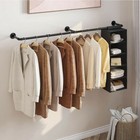 Clothes Rack Industrial Pipe Wall Mounted Garment Rack Hanging Rodcloset Storage