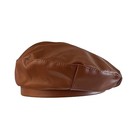 Mingseecess Women Pu Leather French Black Beret Hat Causal One Size Brown
