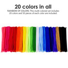 1000 Pack Pipe Cleaners 12 Inch 20 Assorted Colors Diy Crafts Art Decorations