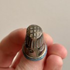 Vintage 925 Sterling Silver Taxco Mexico Sewing Thimble With Blue Inlay