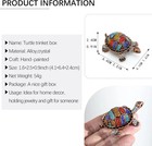 Vintage Turtle Jewelry Trinket Box Hinged Enamel Ring Holder 2 5 Inch