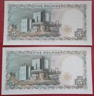 Isle Of Man 1983 - Consecutive Pair   5 Banknotes  Crisp Uncirculated