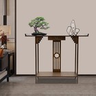 Chinese Style Vintage Console Table Sofa Side Table Bamboo Shelf Entryway Table