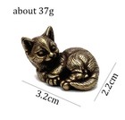 Brass Cute Cat Animal Statue Small Sculpture Tabletop Figurine Home Decor Gifts