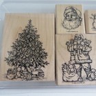 Stampin Up  2000 - Old-fashioned Christmas -12 Pc Stamp Set Santa Tree Toys And
