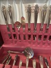 1847 Rogers Bros Silverplate Daffodil Wood Chest 61 Pieces Set 1950s  1