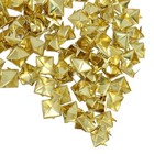 100 Pcs 9mm Gold Metal Pyramid Studs Punk Spikes Fourjaw Square Rivets