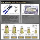 Pressure Rivet Nut Tool Kit  430pcs Carbon Steel 430 Pcs Rivet Nut Tool Kit