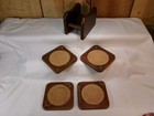 Large Vintage Assorted Lot Of Drink Coasters   Plastic Wood Tin Metal Aluminum