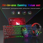 5 In 1 Rgb Led Gaming Keyboard Backlit Mouse Headset Speakers And Mousepad Combo