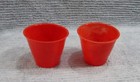 Mid Century Modern Vintage 1950s Usa Red Plastic Planter Cups Shel-glo Mcdonald