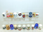 59 Vintage Lot Souvenir Assorted Thimbles Bone Wood China Metal Pewter Porcelain