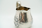 Antique 1888 Gorham Sterling Silver Flower Repousse Creamer Pitcher 4 x3  Jb31