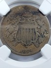 1864 Two Cent Piece - Small Motto - Ngc Fine Details  Environmental Damage 
