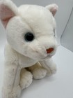 1999 Ty Beanie Buddies Flip The Cat White Plush 11  Blue Eyes Whiskers Damage