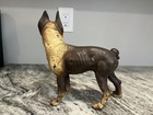 Antique Hubley Brown Boston Terrier Dog Cast Iron Doorstop Original Condition