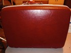 Vintage Samsonite Sentry Hard Shell Suitcase In Burgundy Red   No Key 