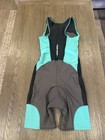 Girls Louis Garneau Triathlon Tri Suit Skinsuit Large Black Green
