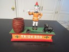 Vintage Cast Iron Mechanical Coin Bank Trick Dog - See Video