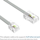 2 Pack 3ft Rj45 To Rj11 Adapter Cable  8p4c Male To 6p4c Male  Gray  3 Feet