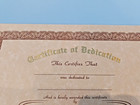 Certificate Of Dedication Gold Stamped Pack Of 12 From Berg Specialty Products