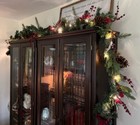 9 Foot Premium Pre-lit Glittered Berries Pine Cones Garland  Farmhouse Christmas