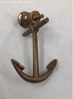 Vintage Pair Of Brass Candlestick Holder Nautical Ship Anchor 6 5 x4  Great Cond