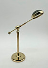 Circa 1915 Brass Pivoting Bullseye Magnifying Glass Lens On Stand