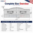 20ft X7ft  Dual Swing Driveway Gates Weatherproof Iron Gate For Outdoor