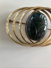 Antique Scarab Green Brooch Signed Symmetalic 14k Gold Filled Sterling Silver