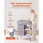 Baby Changing Table  Portable Diaper Change Station With 3 Fabric Drawers And L