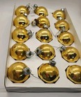 Vintage Holly Glass Ornaments Soft Gold 2 25  Diameter Set Of 15 In Original Box