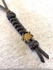 550 Paracord Knife Lanyard With Brass Alloy Spyderco Bead Blem Chameleon