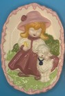 Vintage 1970s 3d Nursery Rhyme Wall Plaques Boy And Girl Chalkware Hand Painted