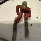 4 Vintage Barclay Manoil Skiers Lead Figurines W  Skis  Poles   1930-40 s 
