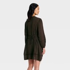 Universal Thread Women s Long Sleeve Ruffle Casual Mini Dress - Brown