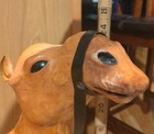 Large 28  X 24  Leather Wrapped Camel Figurine statue Glass Eyes Vintage
