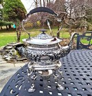 Antique Edwardian Latham morton Sterling Silver Tilting Tea Kettle burner stand